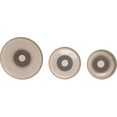 Vajilla Set 18 Gres 27X27X2,8 Relieve Beige (1/4)