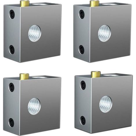 4 Pcs Blocs Chauffants en Aluminium, Chauffe-Aluminium Bloc pour Imprimante 3D Extrudeuse Makerbot MK8 MK7, Super Durabilité et Performance Conduction Thermique Élevée et Dissipation Thermique Rapide (1/5)