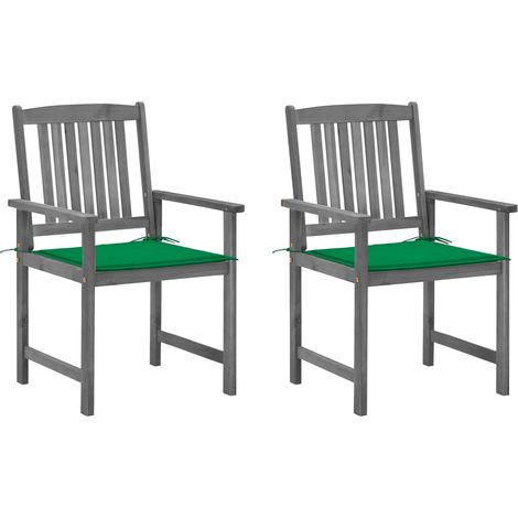 Chaises de metteur en scène avec coussins 2 pcs Gris Acacia (1/5)