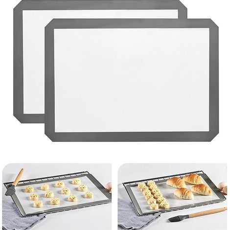 Silicone Baking Mat, 29.5 x 42 cm Silicone Baking Sheets for Oven, Baking Mat for Cookies and Macaroons