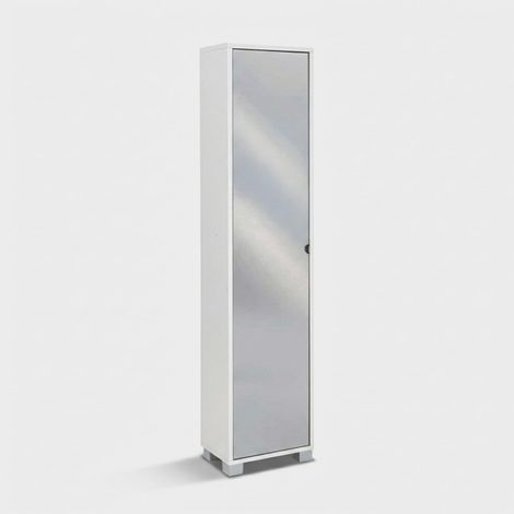 Hochschrank mit Spiegeltür, 4 verstellbare Ablagen Beck - Weiß