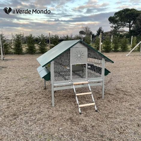 Pollaio in Ferro Bantam  Con Vassoio Raccolta Feci e Apri Porta Anti Predatore
