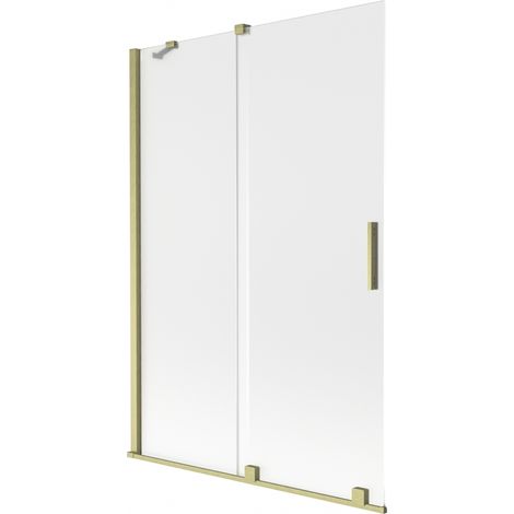 Mexen Velar paravent de baignoire coulissant 2 volets 120 x 150 cm, givré, doré brossé - 896-120-000-31-55 (1/2)