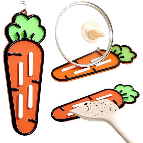 JSSEVN-Support Couvercle Casserole, Organisateur Couvercles De Casserole Avec Repose Cuillère Cuisine, Porte Couvercle Casserole (1/5)