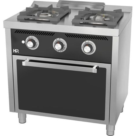 Fourneau 2 à 3 feux vifs s/600 avec four à gaz - HR Fainca