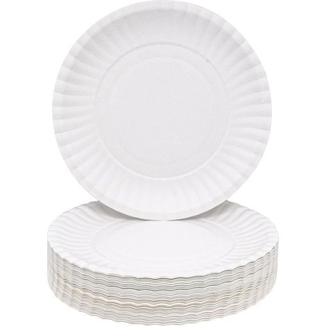 Lot de 100 assiettes en papier jetables pour anniversaire, fête d'anniversaire, mariage, pique-nique (1/5)