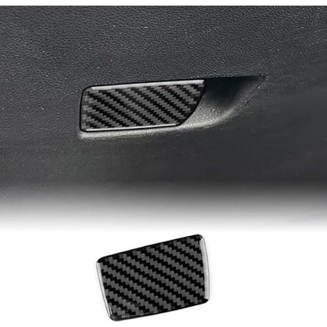 KUNGKIC Pour Renault Clio 5 MK5 2020 2021 2022 2023 2024 2025 en fibre de carbone auto co-pilote siège passager boîte à outils interrupteur autocollant décoratif accessoire intérieur, cadeau (noir) (1/4)