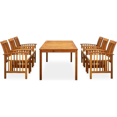 Maison Exclusive - Set da Pranzo da Giardino 7 pz con Cuscini Massello di Acacia