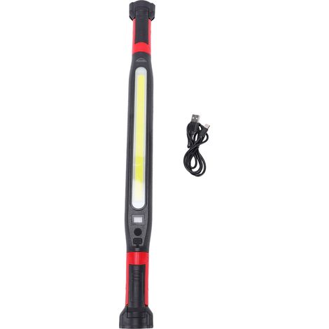 Barre lumineuse magnétique à LED sous capot avec crochet de suspension, sans fil, alimentée par batterie, pour mécaniciens de réparation automobile, rouge. (1/5)