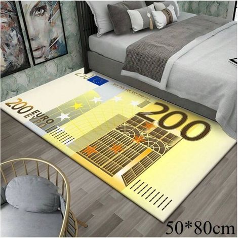 Kreativer Teppich mit Dollar-Muster – Dicker, strapazierfähiger, rutschfester und pflegeleichter Teppich für Schlafzimmer, Fußmatte, Wohnzimmer und andere Räume, 50 x 80 cm, 200 EUR (1/4)