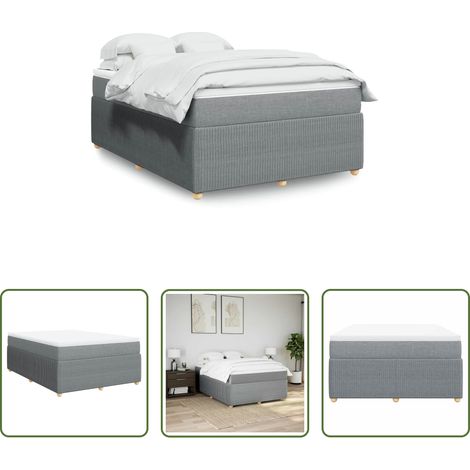 Matelas à ressorts ensachés - Sommier à lattes de lit avec matelas Gris clair 140x190cm Tissu (1/5)