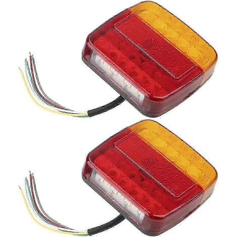 Feu arrière 12 V avec clignotant et 26 LED, éclairage de plaque d'immatriculation, feu stop pour remorque, camion ou caravane. (1/5)