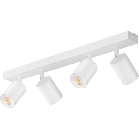 GBLY LED Deckenleuchte 4 Flammig Deckenstrahler: GU10 Deckenlampe Spots 350°Schwenkbar Deckenspots Weiß Modern Flurlampe Industrial Wandstrahler für Wohnzimmer Schlafzimmer Küche (Ohne Leuchtmittel)