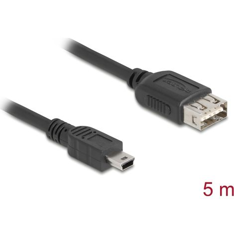 Delock Cable USB 2.0 USB Tipo Mini-B macho a EASY USB Tipo-A hembra 5 m