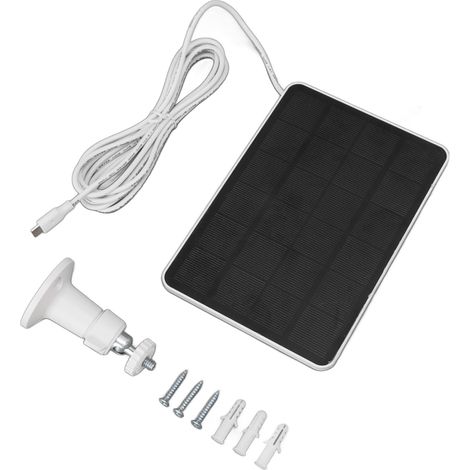 Decdeal 4W 5V Solarpanel für drahtlose Outdoor -Überwachungskamera IP65 wasserdichtes Laden mit einstellbarer Klammer weiß