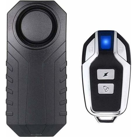 Allarme antifurto wireless per moto/bicicletta con telecomando, impermeabile IP55, volume super forte da 113 dB (nero) (1/4)