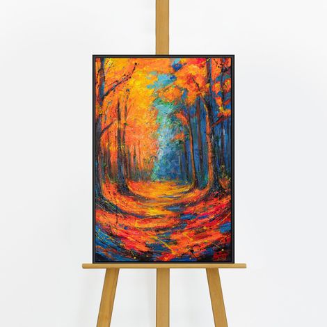 Gemälde Atem des Laubs Rahmen Schwarz 60x40 cm (1/5)