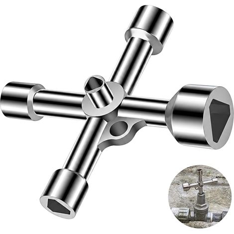 Clé Triangulaire 5 Tailles pour Serrures et Vannes, Alliage de Zinc (1/2)