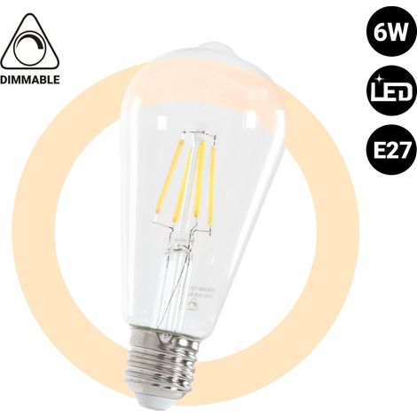 Bombilla LED Vintage Filamento - E27 ST64 - 6W - Regulable -