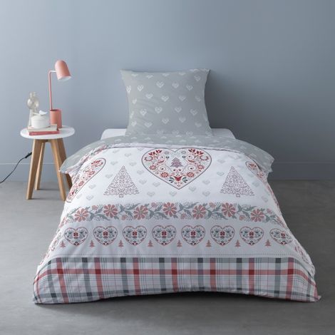 Housse de couette Flanelle 140x200 + 1 taie d'oreiller
