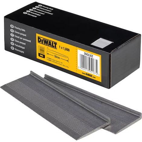 Dewalt – Pointes de parquet 50mm – Fixation optimale pour bois dur – Pénétration solide sans endommager les lames – Finition brillante anti-corrosion