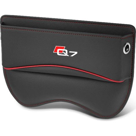 (Pour noir) Boîte de rangement pour siège auto, organisateur d'espace entre les sièges, sac latéral avec passage pour câble de chargement, accessoires auto pour Audi Q7 (1/4)