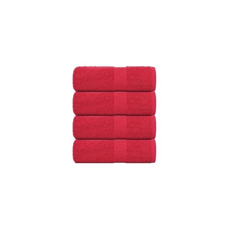 Waschlappen, 4er-Set, rot, 30 x 30 cm, 360 g/m² - Crezuo