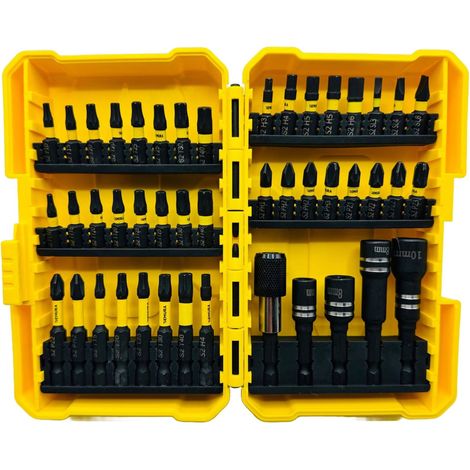 Nemura – Coffret de 45 embouts Impact+ pour visseuse à choc – Acier modifié S2 – Zone de torsion pour éviter la casse – Compatible avec outils électriques