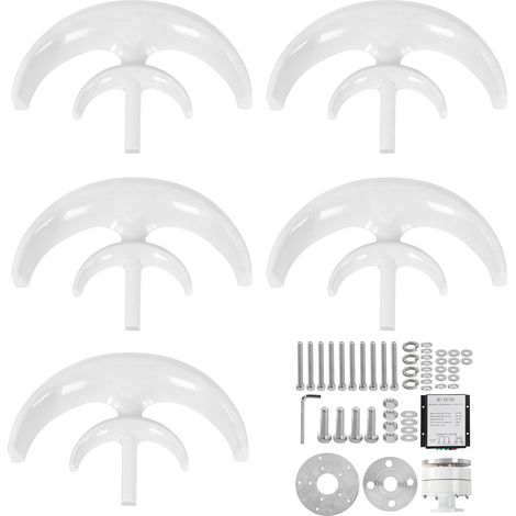 Éolienne 600W double étage 5 pales Blanche Lanterne 24V Générateur d'énergie éolienne pour jardin (1/5)