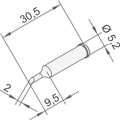 Ersa - Punta per saldare di ricambio per serie i-Con, smussata, 2,0 mm (1/3)