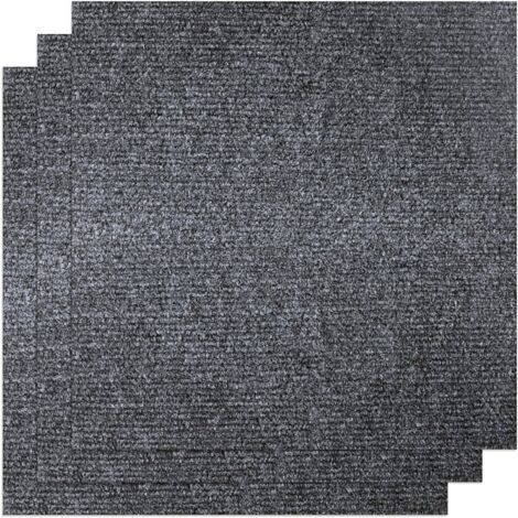 30 Pièces Dalles de Moquette Auto-Adhésives, 30CM x 30CM Carreaux de Sol Faciles Décoller et Coller Dalles de Moquette Antidérapantes et Résistantes pour Bureau Salon Chambre (Gris Foncé)