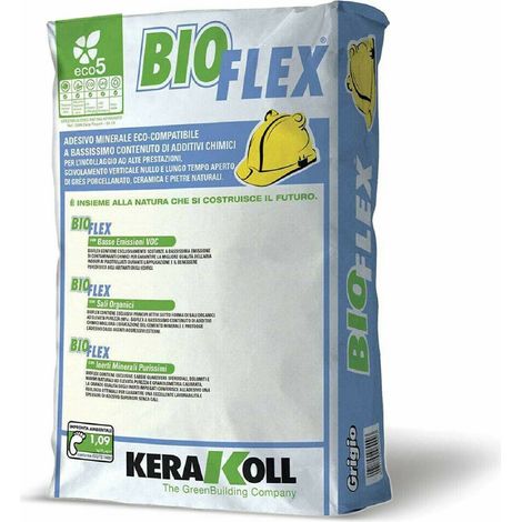 Kerakoll BIOFLEX colla minerale gres ceramica pietre naturali 25 KG grigio