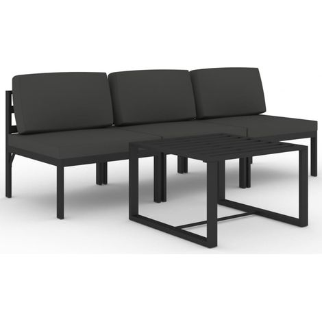 Maison Exclusive - 4-tlg. Garten-Lounge-Set mit Kissen Aluminium