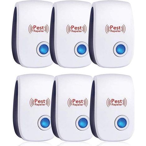 Repellente per insetti e roditori a ultrasuoni Ahlsen - Confezione da 6 dispositivi non tossici, efficaci contro zanzare, scarafaggi e ragni. (1/5)