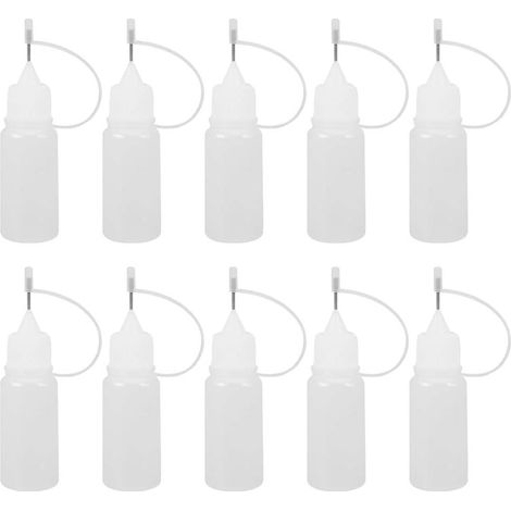 20pcs bouteilles d'aiguille vides, applicateur de bouteille de colle de bouteille de colle vide de 20 ml avec outil de pointe d'aiguille pour l'encre d'huile de colle E-Liquid (1/5)