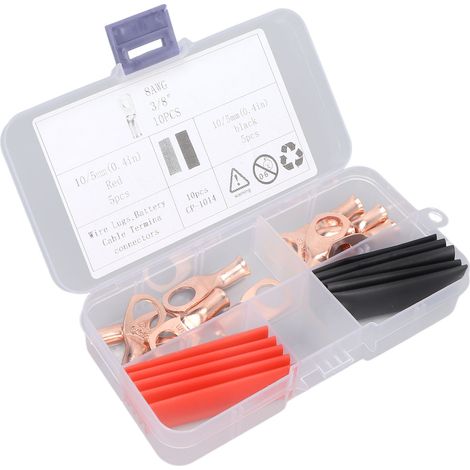 Terminali per cavi da 8 AWG 3/8 di pollice, 10 pezzi, connettori in rame nudo resistenti alle alte temperature per pannelli solari per auto Club Marine.