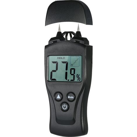 Mini humidimètre portable numérique LCD pour bois, détecteur d'humidité, testeur d'humidité pour bois d'œuvre, plaques de plâtre, plantes, briques, mortier et béton avec sonde à 2 broches, plage de me (1/5)