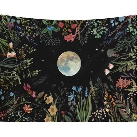 130x150cm Jardin au clair de lune Tenture Murale Tapisserie pour la Nature Décorations Couvrelit Courverture pour la Maison Salon Chambre Dortoir Décor (1/5)