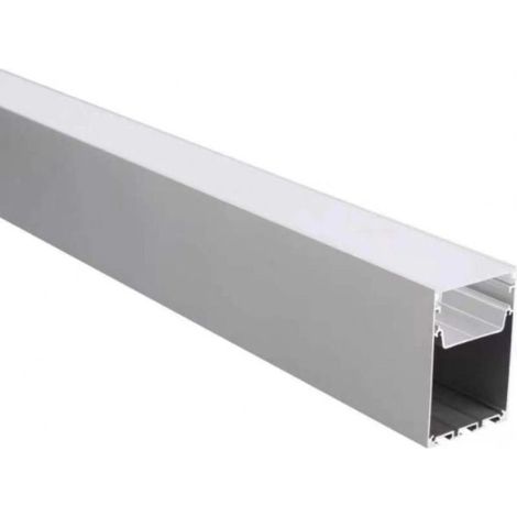 Profilé Aluminium 2m pour Réglette LED Suspendue sur Mesure Corps Blanc Diffuseur Blanc - SILUMEN (1/3)