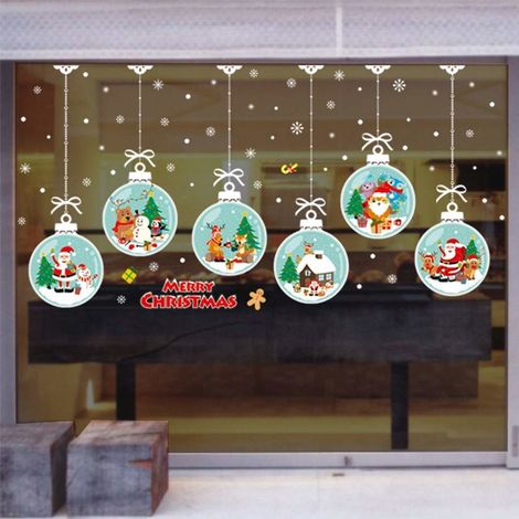 Autocollant de Noël amovible pour porte et fenêtre, ornement vitre – DELKEVIC