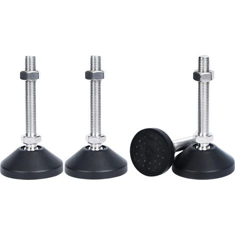 4 pieds réglables avec vis M8x50 pour meubles, pieds de meubles réglables, pieds universels réglables en silicone, pieds réglables en hauteur pour pieds de table et de chaise (1/5)