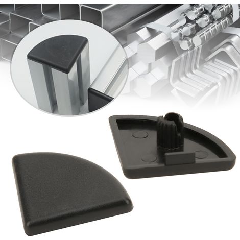 20 embouts de fixation noirs en plastique pour profilés en aluminium, conformes à la norme européenne 2020R/3030R. (1/5)