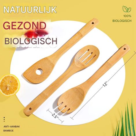 Pfannenwender – Küchenutensilien aus Holz – Antihaft-Pfannenwender-Set – 6-teiliges Küchenutensilien-Set – Löffel – Schaumlöffel (1/5)