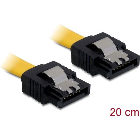 Delock cable sata 20cm straight/straight metal yellow