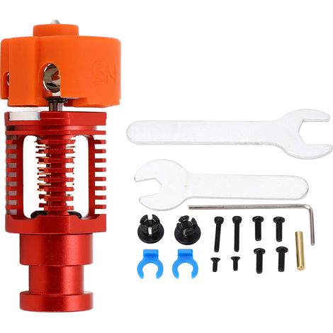 Hochtemperatur-Extrusionskopf-Teilesatz aus Kupferlegierung für 3D-Drucker, rotes Metalldüsen-Set. (1/5)