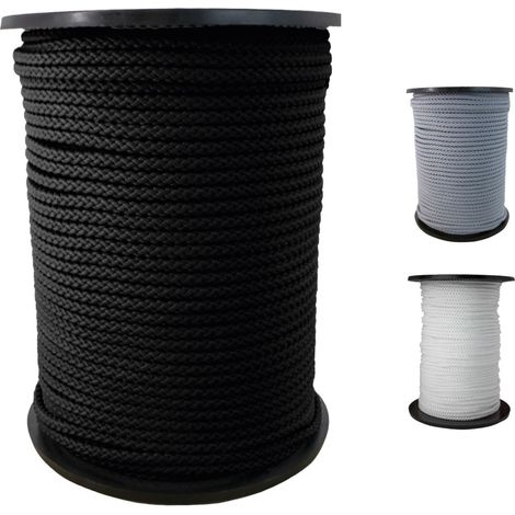 Linxor – Corde tressée 4 mm x 100 m – Imperméable et imputrescible – Charge de rupture 120 daN – Pour travaux intérieurs et extérieurs (1/3)
