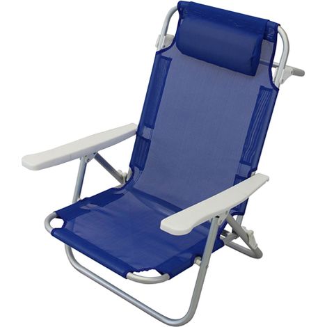 Spiaggina comfort domus  alluminio/text blu cm 61x53 hCm 81