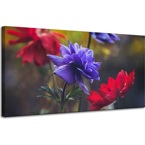 Leinwanddruck Botanik Wildblumen 120x60 cm