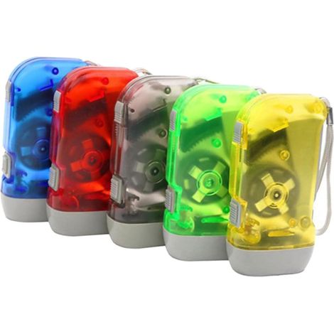 Toyvian 5 Pièces Lampe Torche Manuelle Portable à Manivelle Lampe Urgence Compacte pour Camping Poche et Survie LED Durable (1/5)