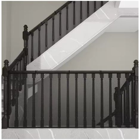 Filet de sécurité renforcé noir 1.5x0.9m pour escalier et balcon, barrière enfants et animaux avec 10 sangles et 15 cordes